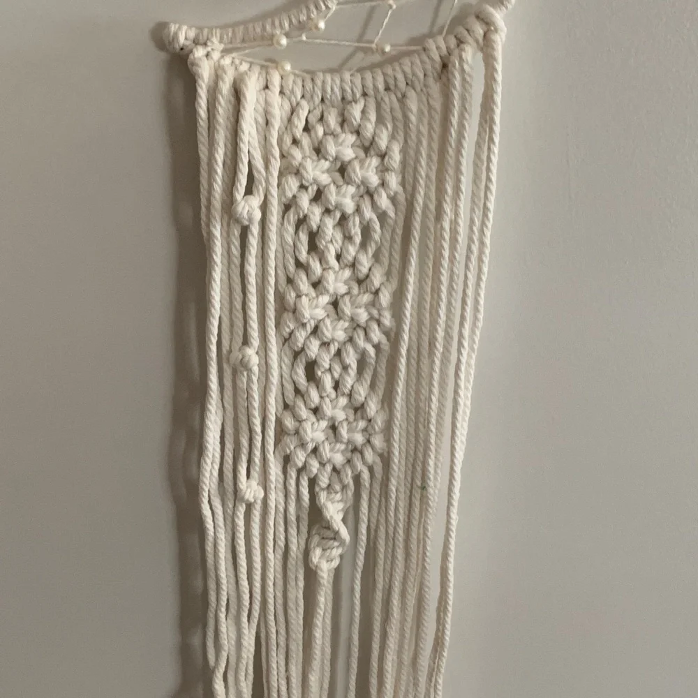 Elegant Cream Macramé Moon Wall Hanging